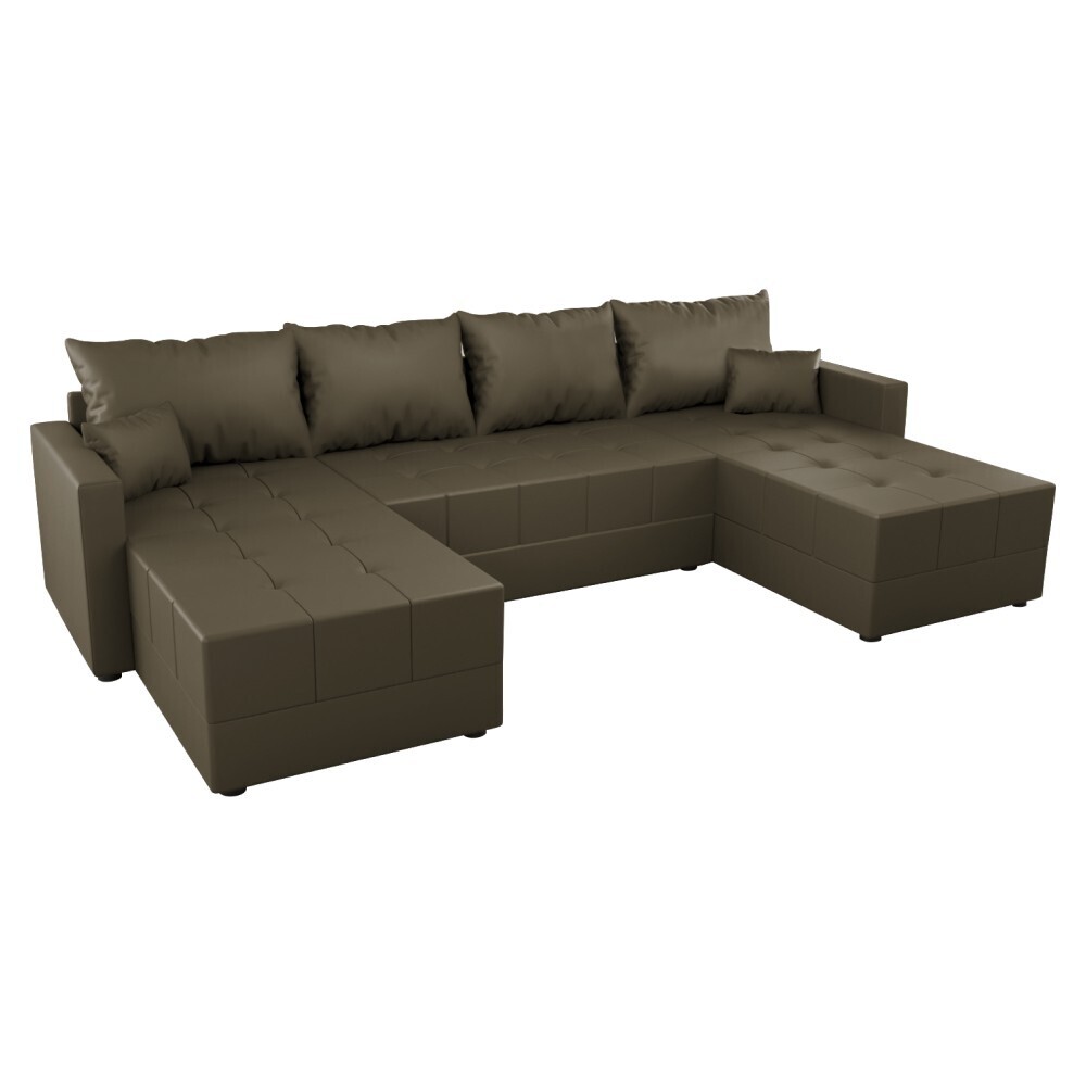 KONDELA Duan U Uni L/P rohová sedačka u s rozkladom hnedá