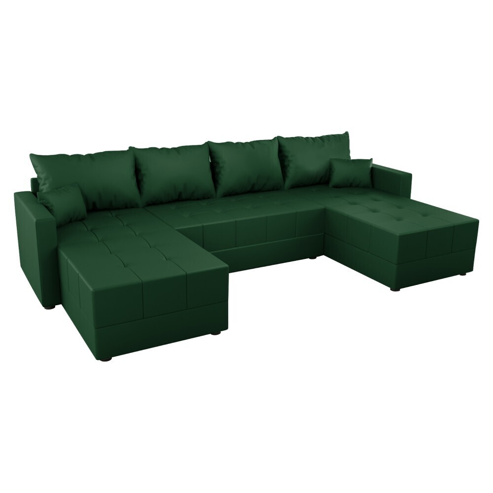 KONDELA Duan U Uni L/P rohová sedačka u s rozkladom zelená