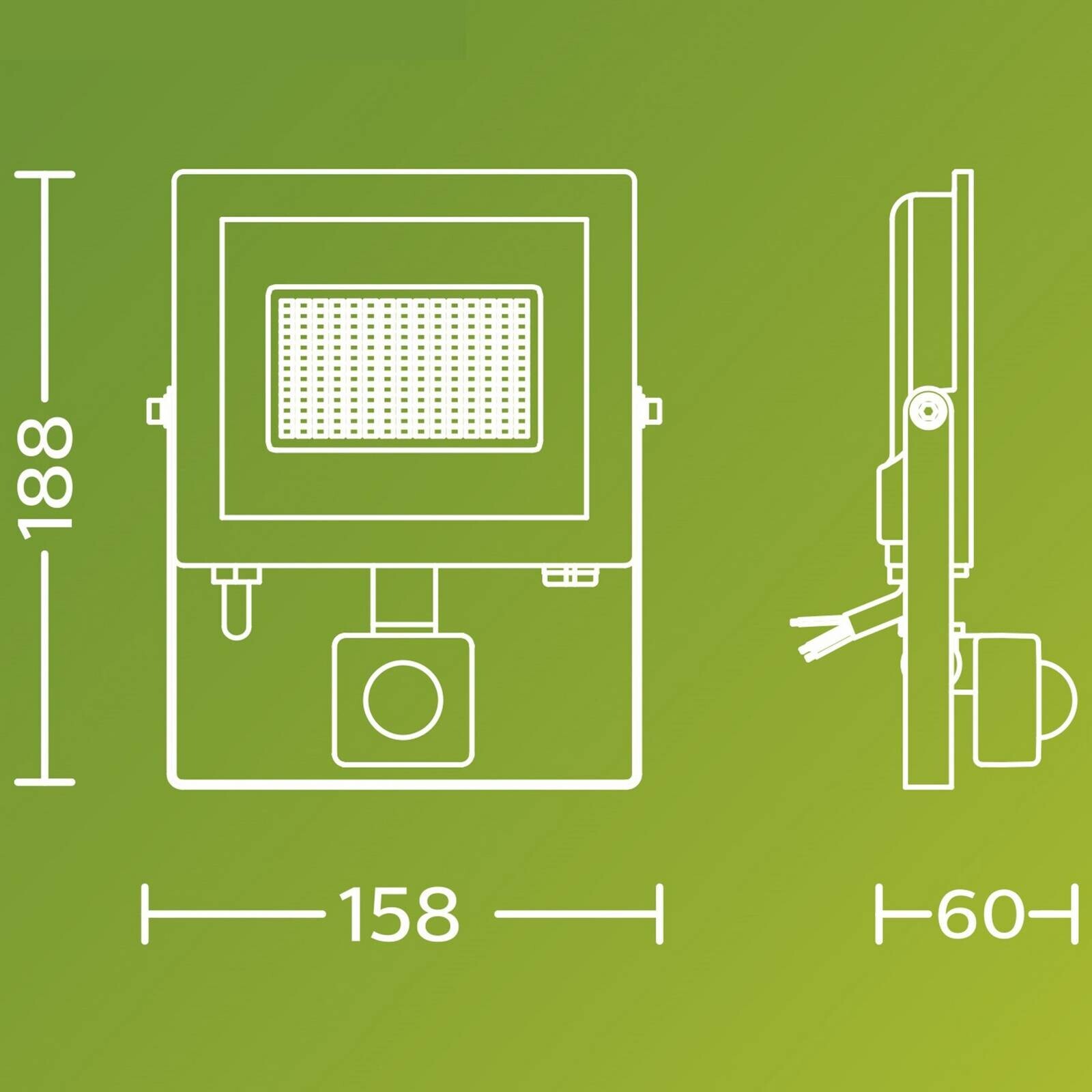 Philips LED reflektor vonkajší Lois UE Sensor, 14 W, 5.000 K IP65