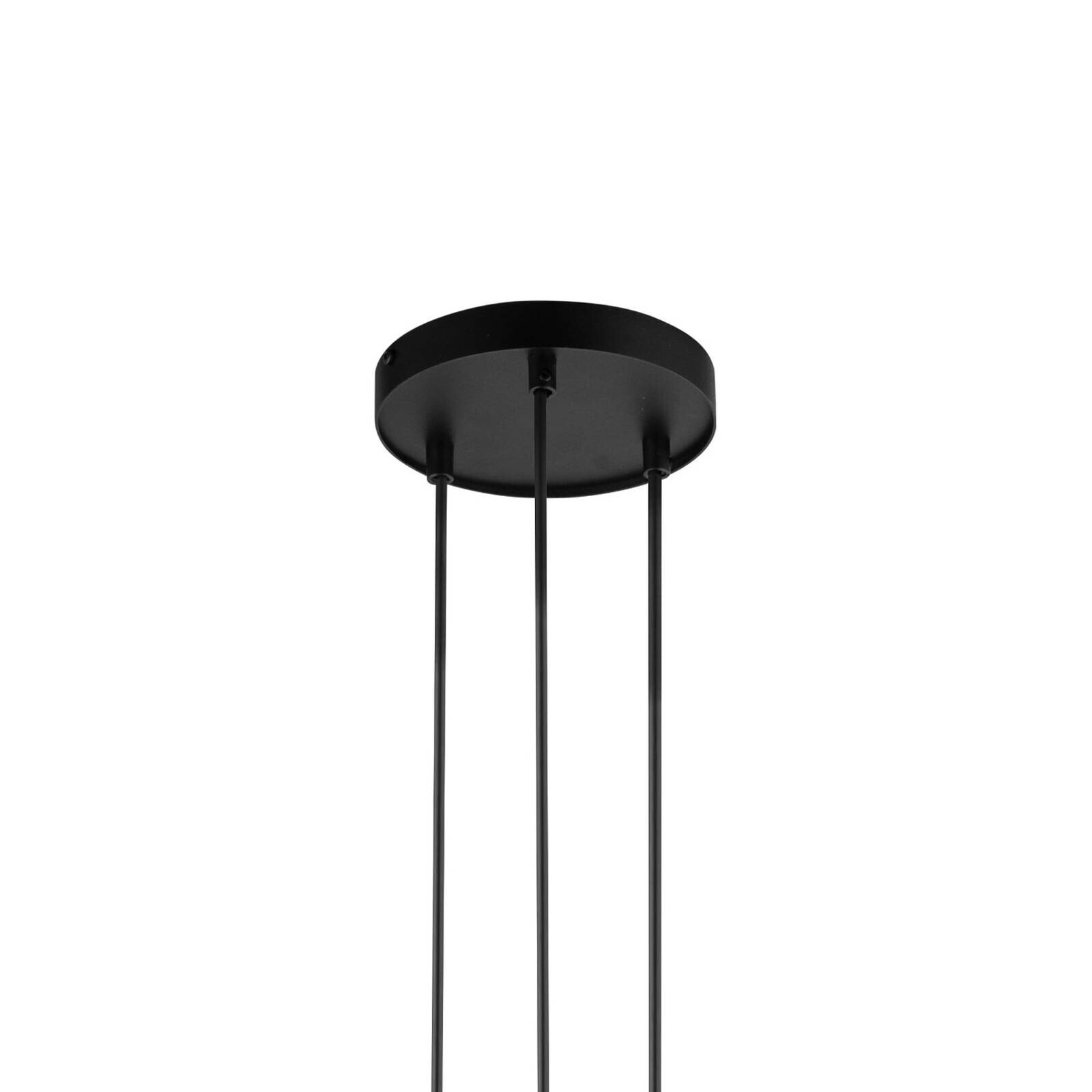 Závesné svietidlo Sopel Lux, 3-pl., okrúhle, čierne/strieborné, G9