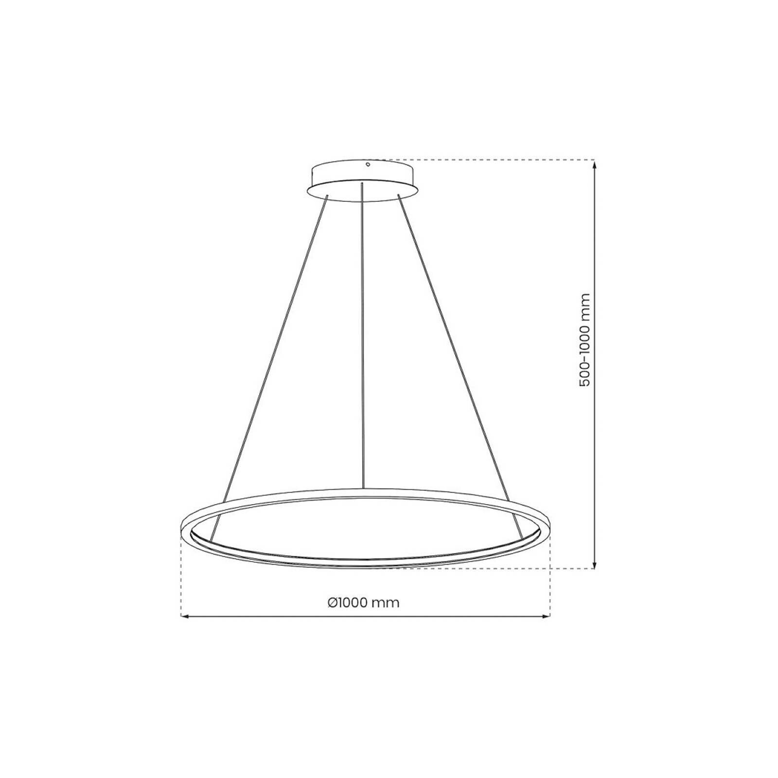 LED závesné svietidlo Saturno, Ø 100 cm, zlatá farba, 1-pl., 4 000 K