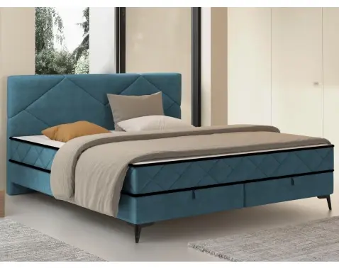 Posteľ Parana 160x200 cm, modrá aqua zamatová látka%