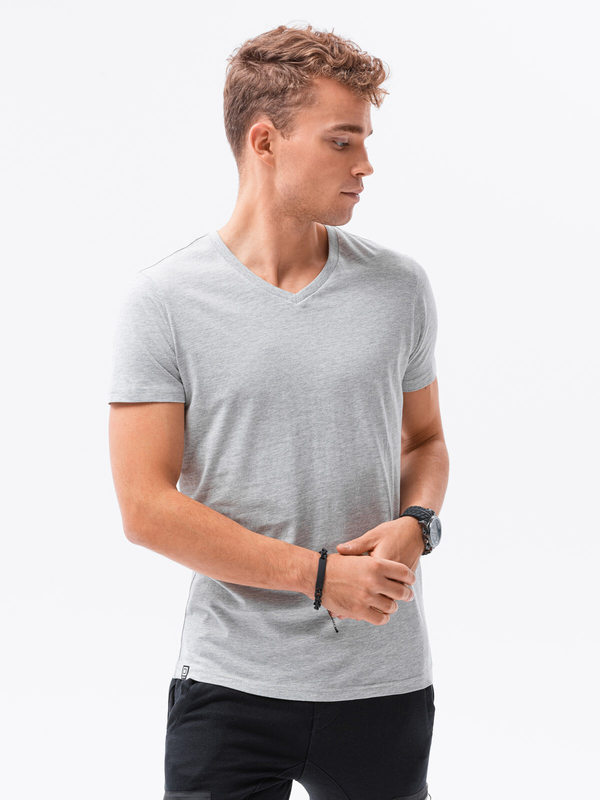 Ombre Classic BASIC men's tee-shirt with a serape neckline