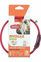 Obojek LED malý BIVOUAK 20-40cm USB červená Zolux VÝPREDAJ