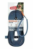 Vodítko pes BIVOUAK ploché,silik.15mm/15m modrá Zolux VÝPREDAJ
