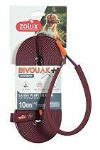 Vodítko pes BIVOUAK ploché,silik.15mm/10m červenáZolux VÝPREDAJ