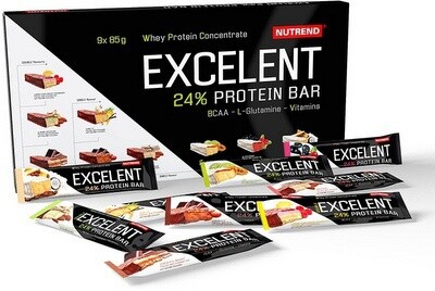 Nutrend excelent protein bar darčekové balení 9 x 85 g prešla dmt