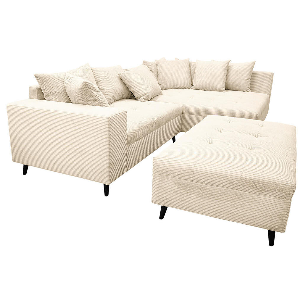 MID.YOU ROHOVÁ SEDACIA SÚPRAVA, textil, krémová