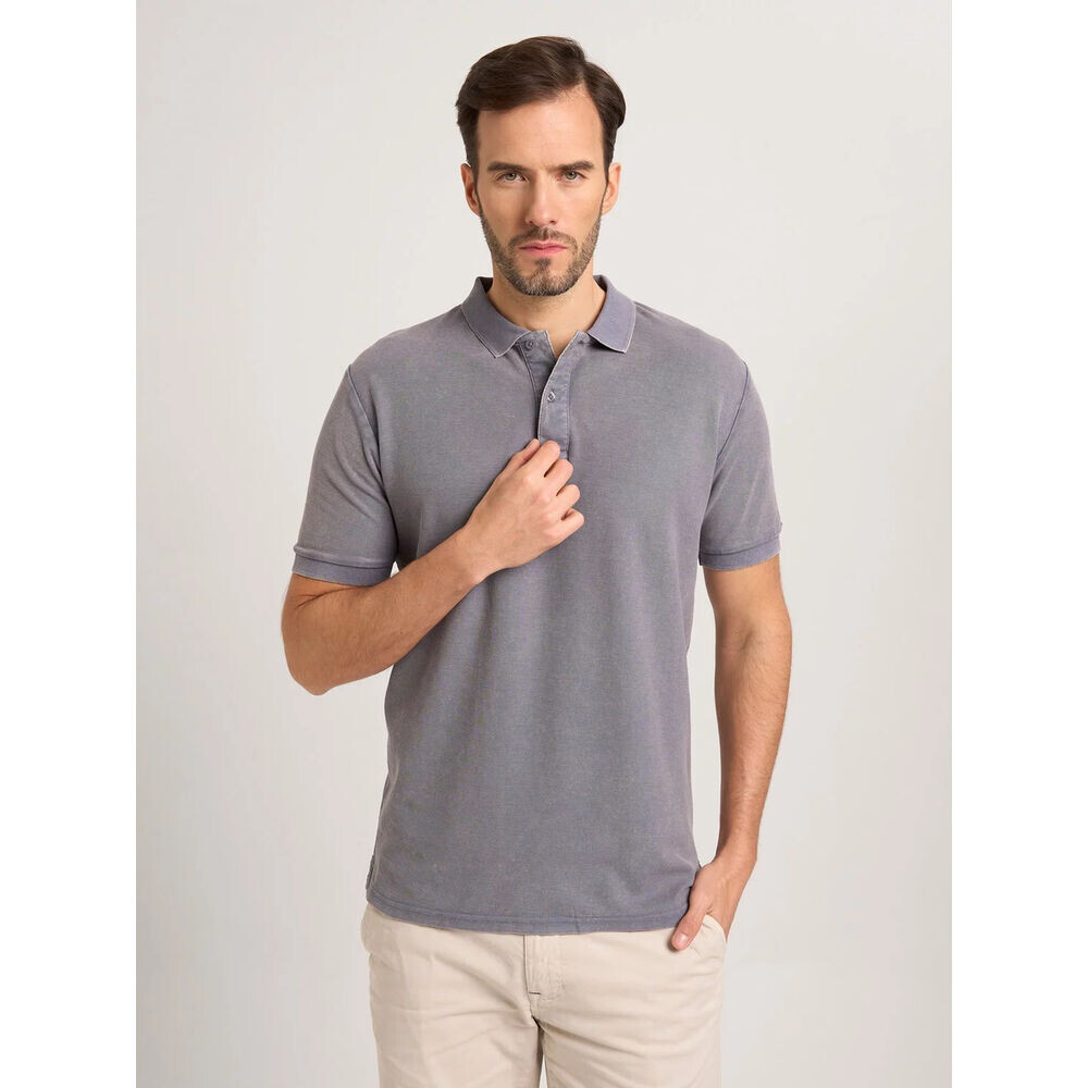 Pánske bavlnené polo tričko sivé 18178