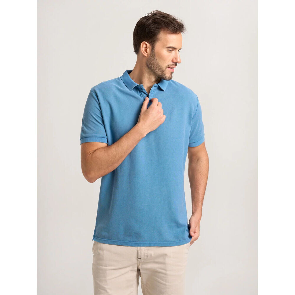 Pánske bavlnené polo tričko modré 18179