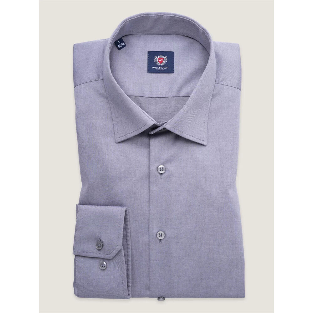 Pánska predĺžená košeľa slim fit biela s hladkým vzorom 18204