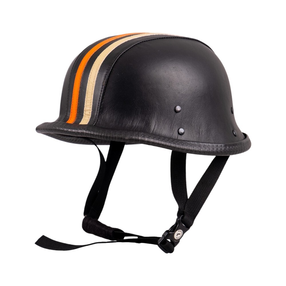 Sodager Stripes čierna s oranžovým a béžovým pruhom - S (55-56)