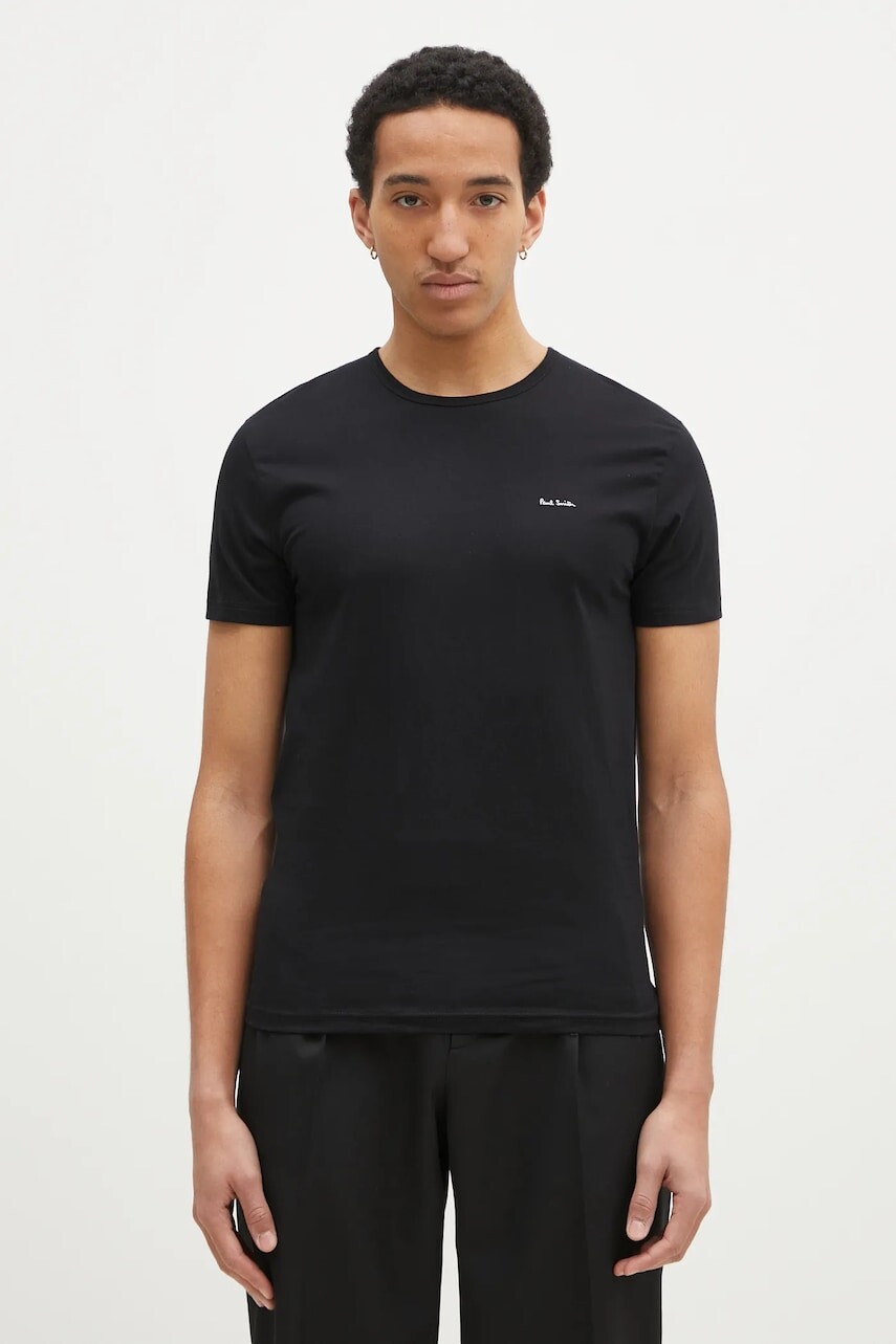 Bavlnené tričko Paul Smith 3-pak pánske, čierna farba, melanžové, M1A-389-M3PK