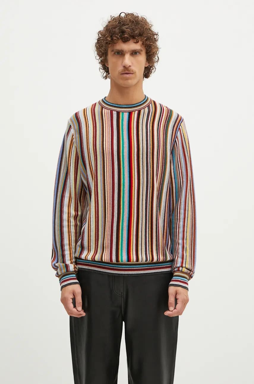 Kašmírový sveter Paul Smith tenký, M1R-904Y-N02502