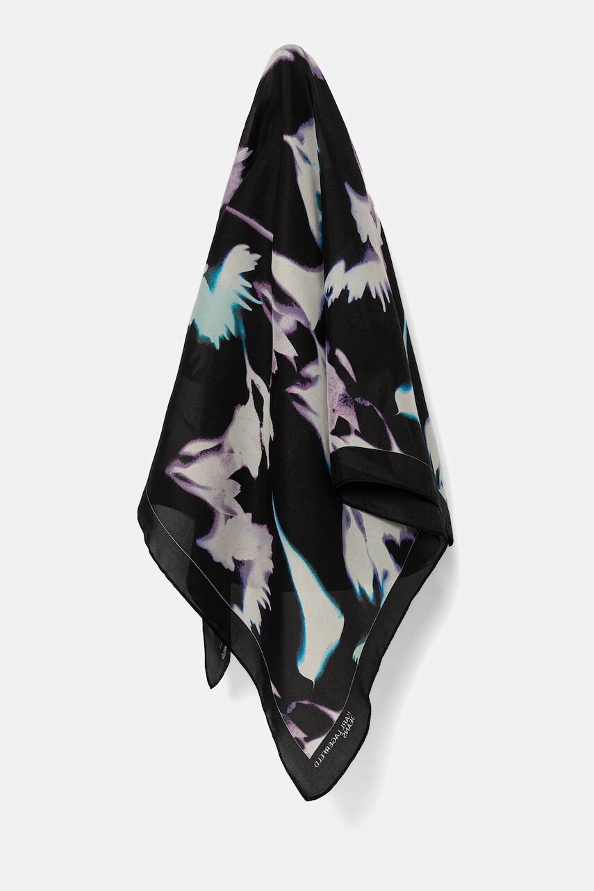 Šatka Karl Lagerfeld Jeans čierna farba, vzorovaná, A3W33118