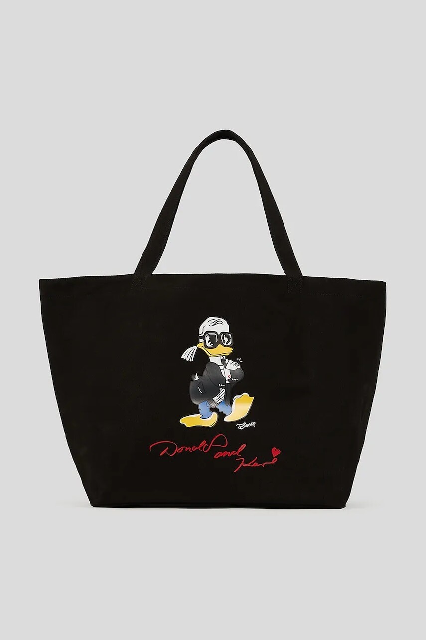 Bavlnená taška Karl Lagerfeld KL X DISNEY čierna farba, A3W50100