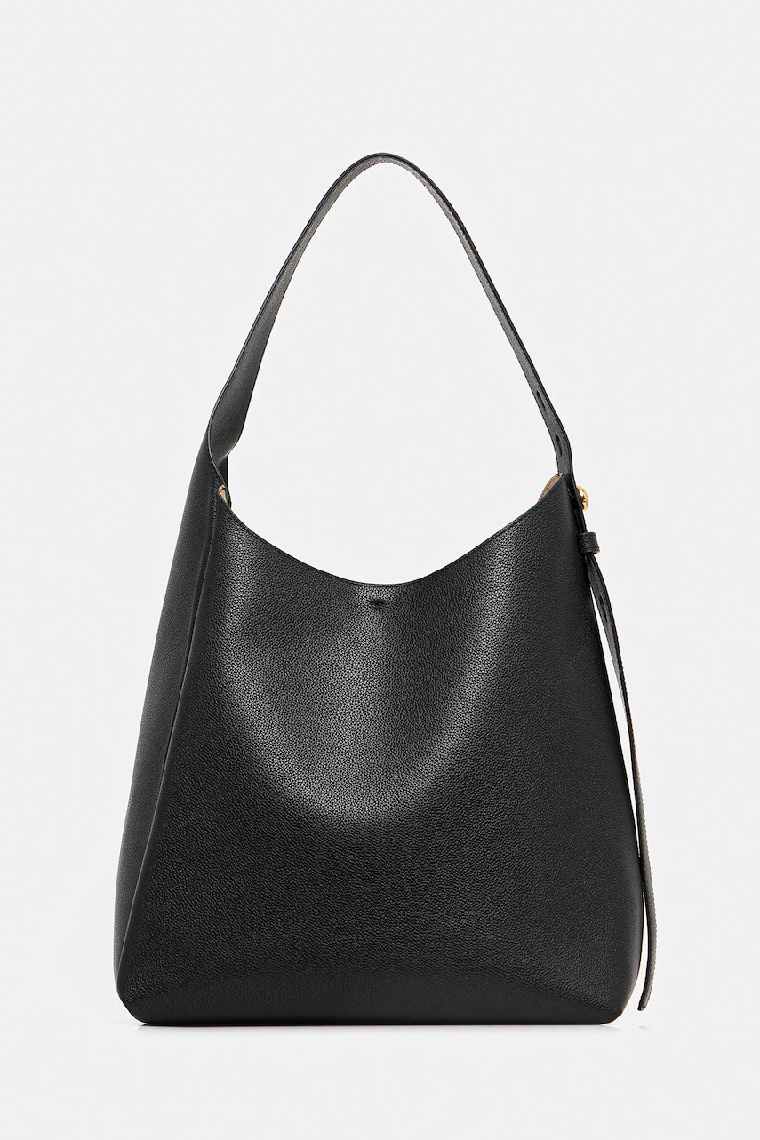 Kožená kabelka Tory Burch Romy Hobo čierna farba, 170964-001