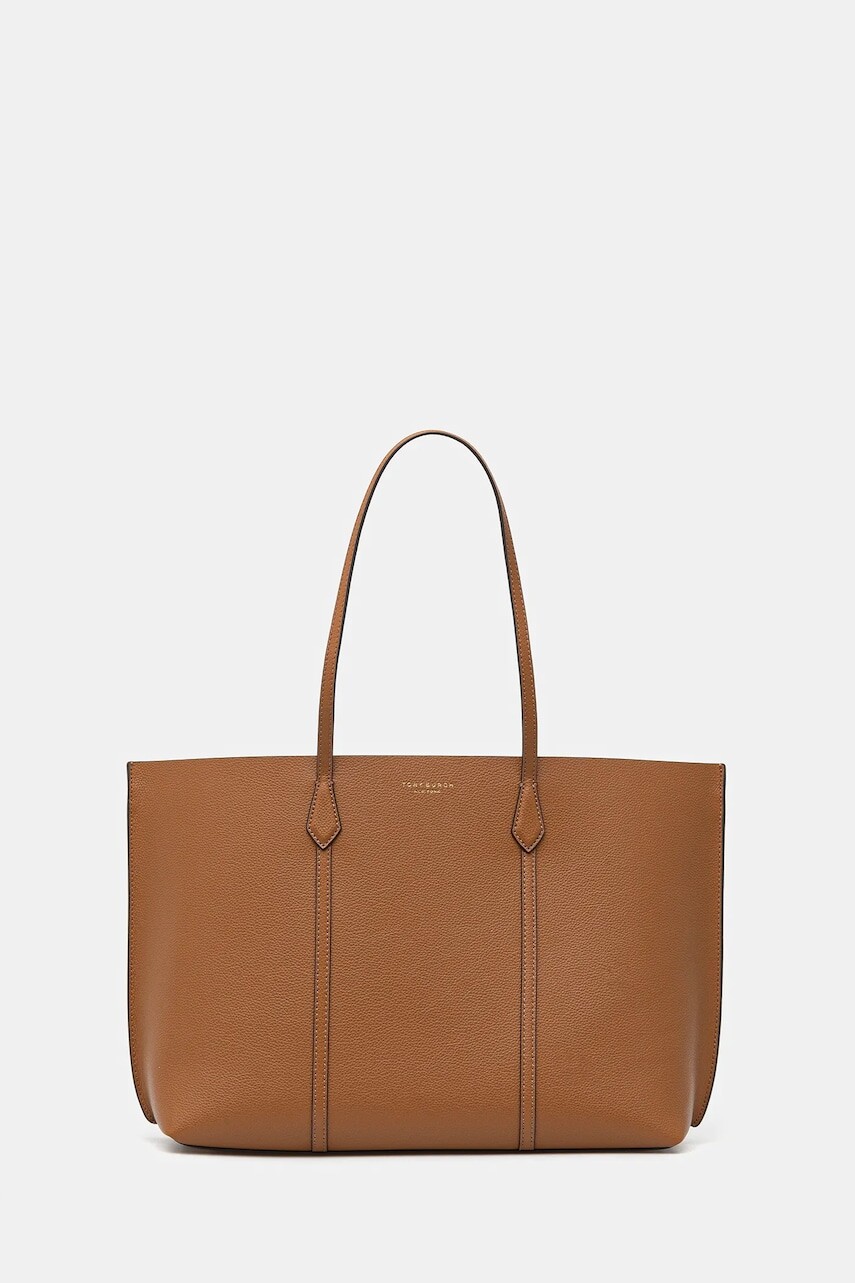 Kožená kabelka Tory Burch Perry hnedá farba, 177235-200