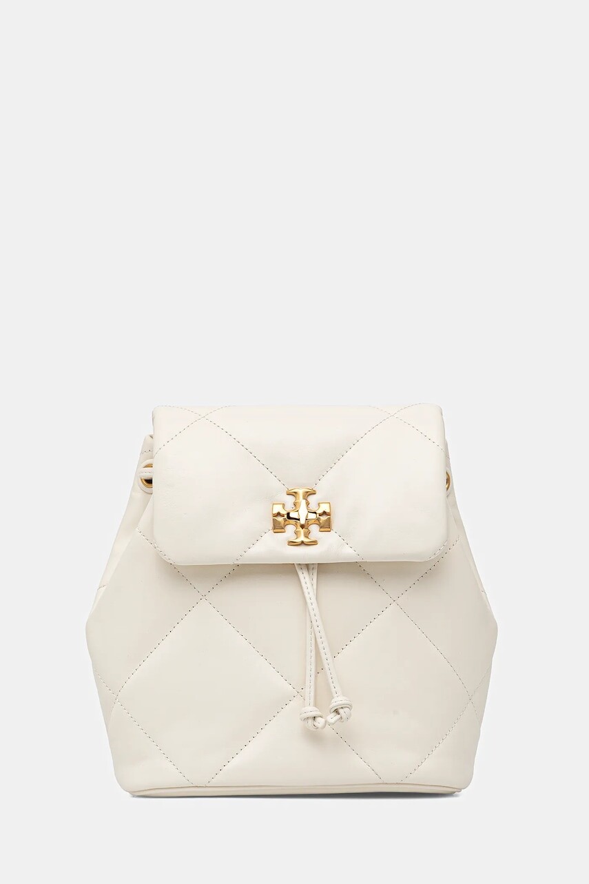 Ruksak Tory Burch Kira Diamond dámsky, biela farba, malý, jednofarebný, 170485-100