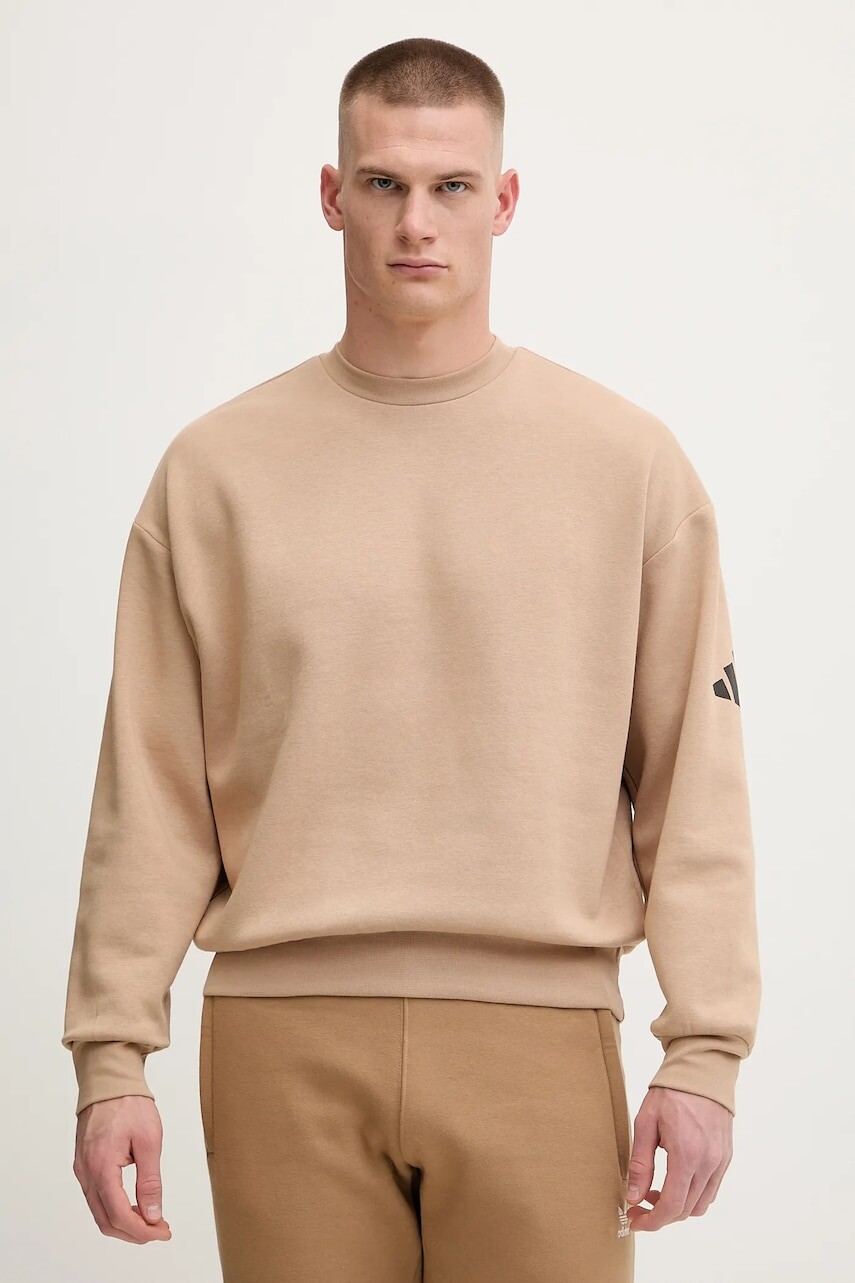 Mikina adidas Essentials béžová farba, jednofarebná, JX5668