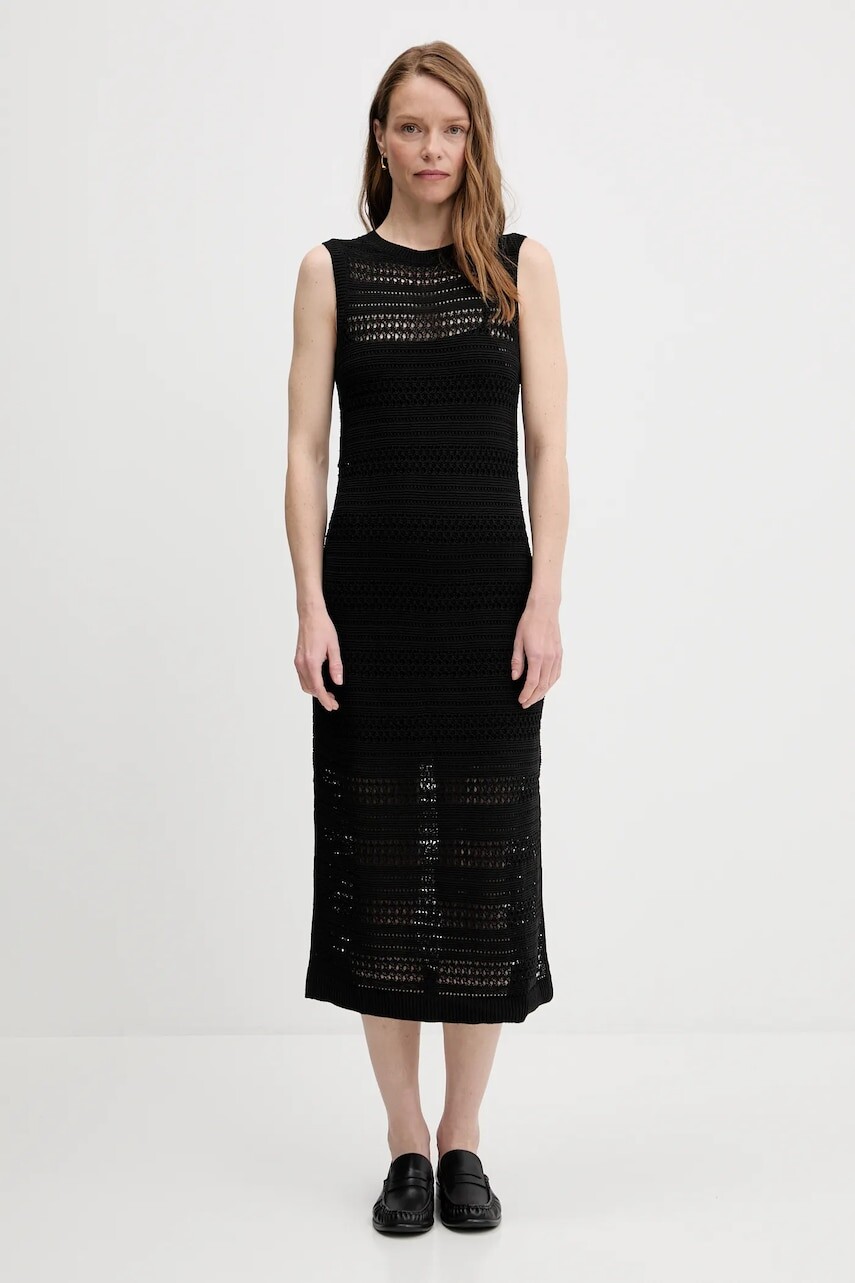 Šaty Tommy Hilfiger čierna farba, maxi, priliehavé, WW0WW45649