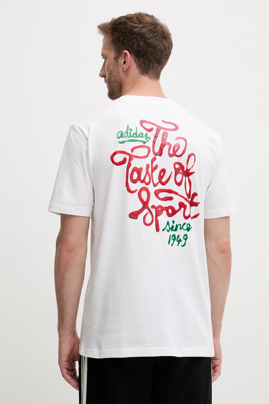 Bavlnené tričko adidas Food Sauce Graphic Tee pánske, biela farba, s potlačou, JM6464
