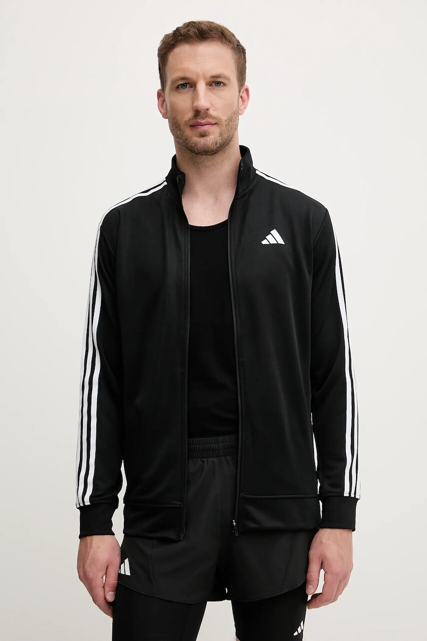 Tréningová mikina adidas Performance Train Essentials čierna farba, vzorovaná, JC7724