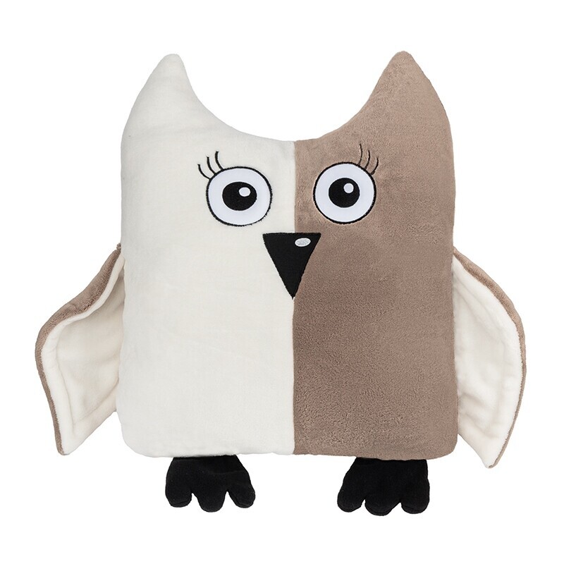 Bellatex Tvarovaný vankúšik Sova, 45 x 30 cm