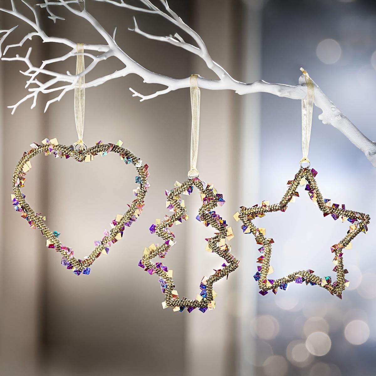 Závěsná dekorace Perly Shine, sada 3 ks