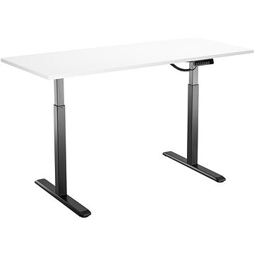 AlzaErgo Table ET2 čierny + doska TTE-03 160 × 80 cm biely laminát