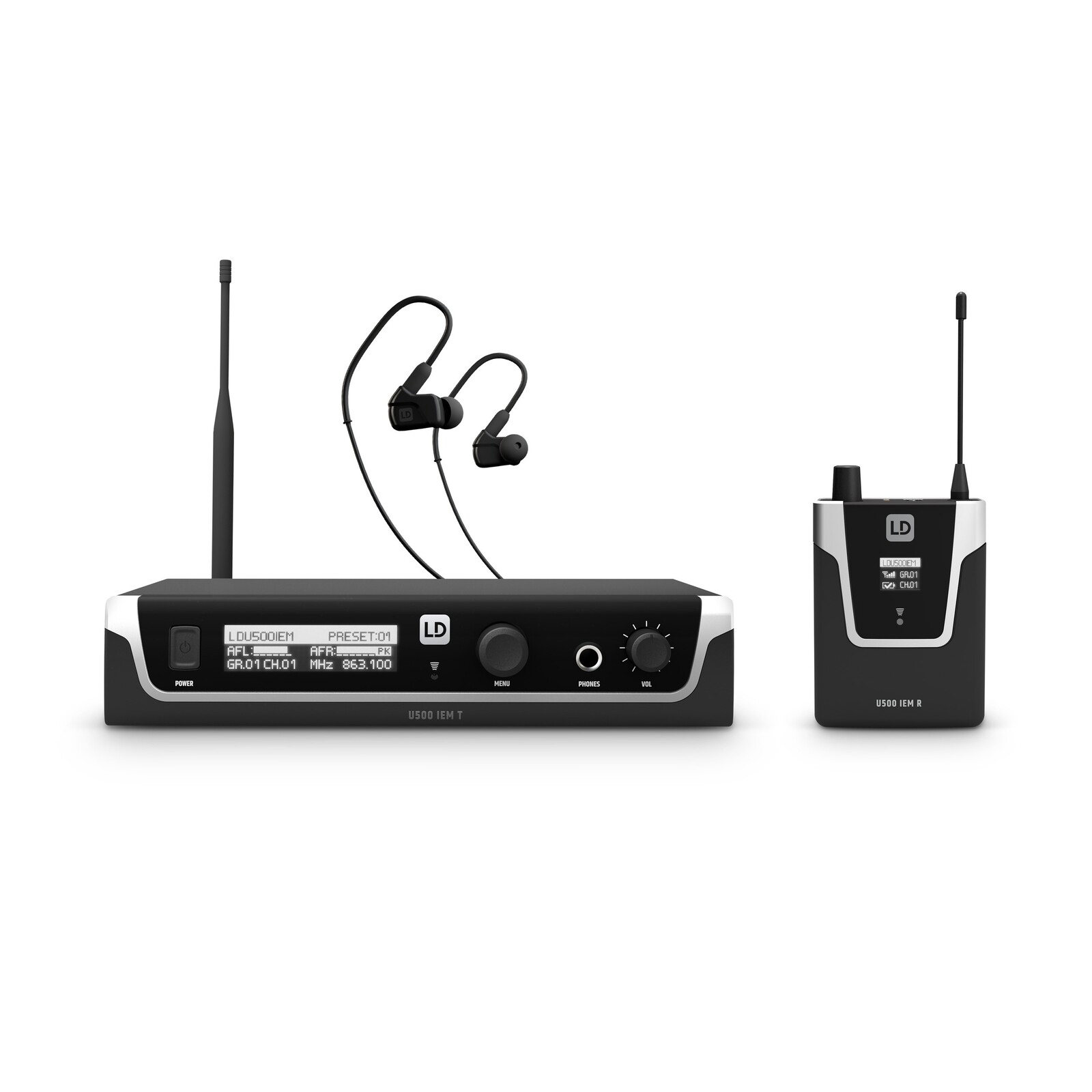 LD Systems U505 IEM In-Ear Monitoring System with Earphones - 584 - 608 MHz