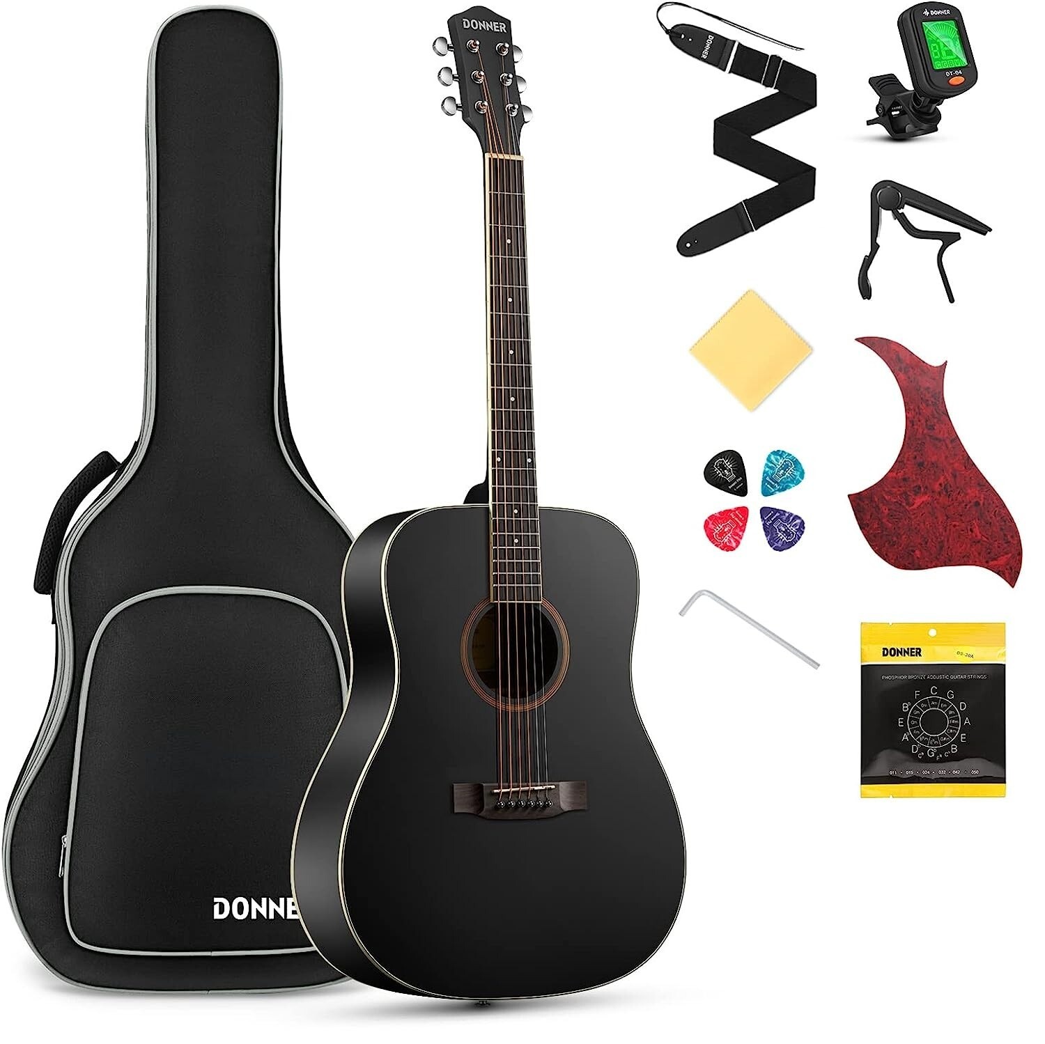 DONNER DAG-1B Black Acoustic Guitar