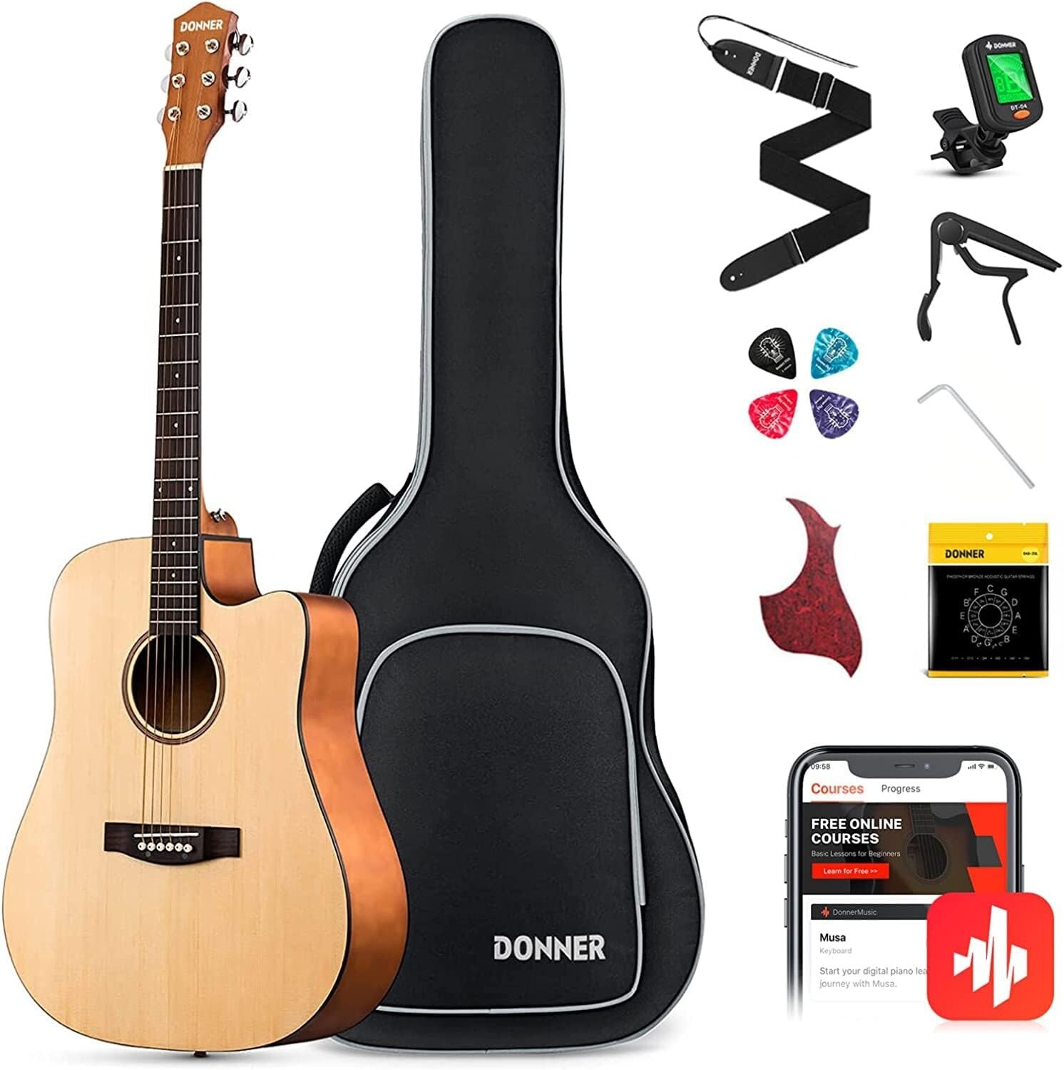 DONNER DAD-140C 41 Inch Acoustic Guitar