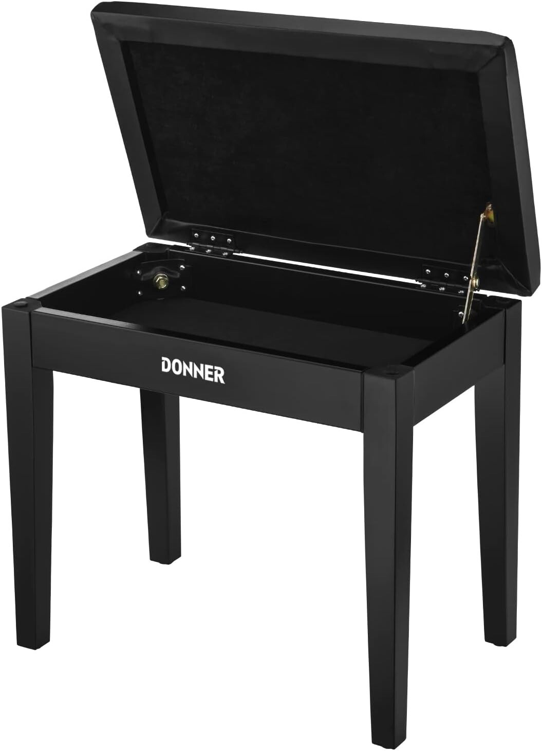 DONNER Piano Bench Stool with Music Storage Black