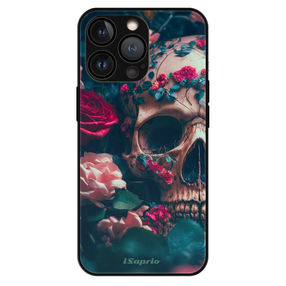 Lesklé puzdro MagSafe iSaprio - Skull in Roses - iPhone 13 Pro Max