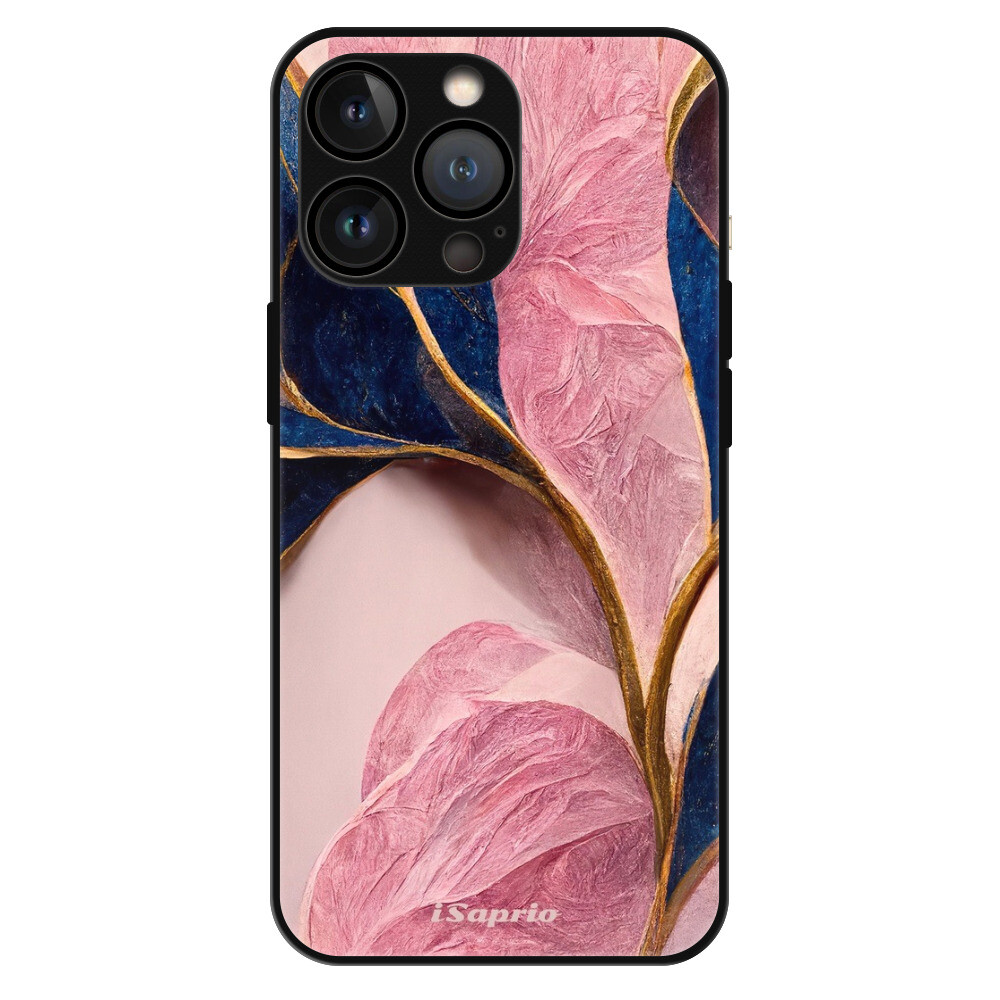 Lesklé puzdro MagSafe iSaprio - Pink Blue Leaves - iPhone 13 Pro Max