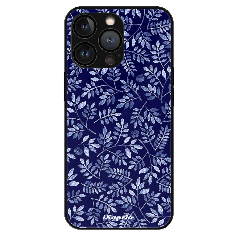 Lesklé puzdro MagSafe iSaprio - Blue Leaves 05 - iPhone 13 Pro Max