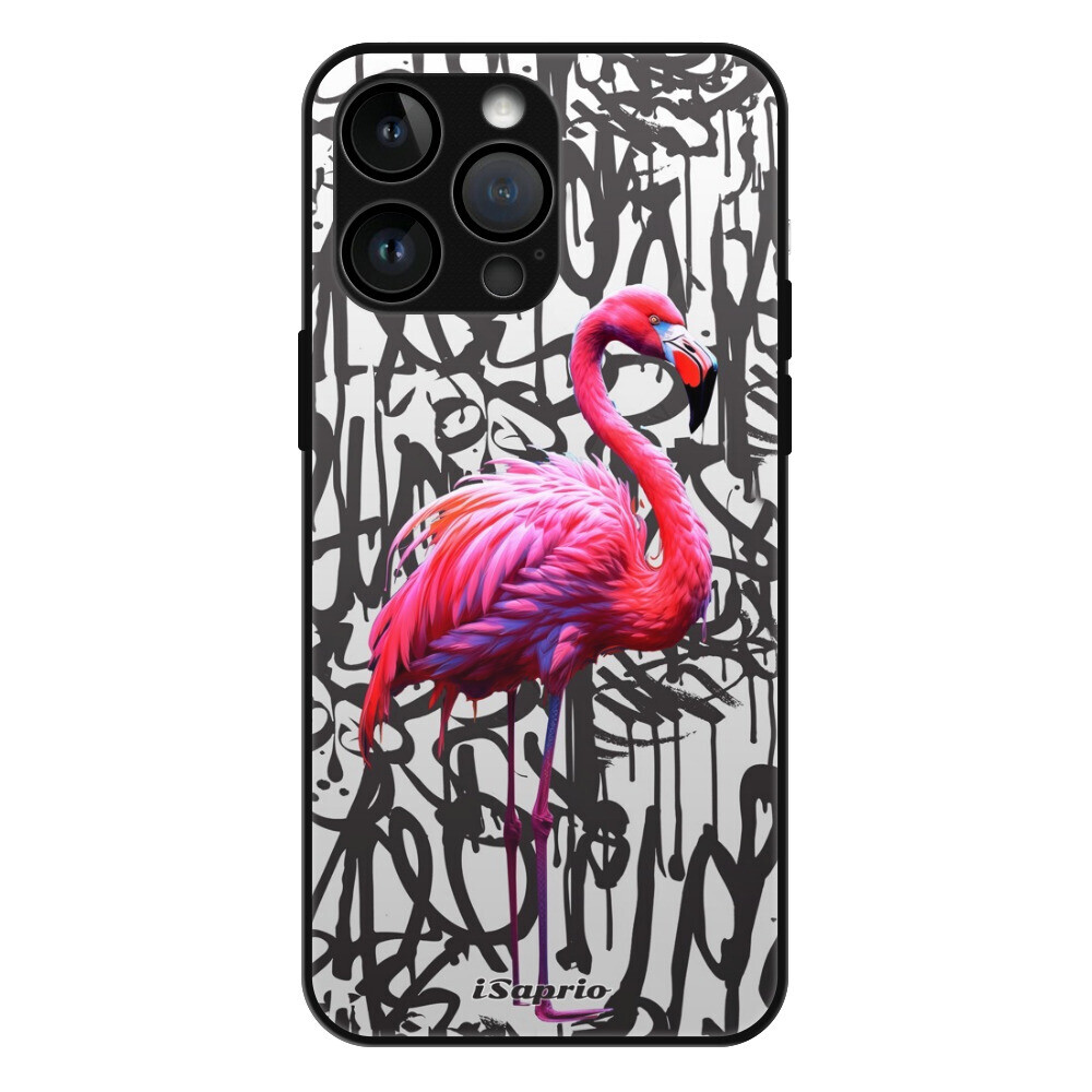Lesklé puzdro MagSafe iSaprio - Flamingo Graffiti - iPhone 14 Pro Max