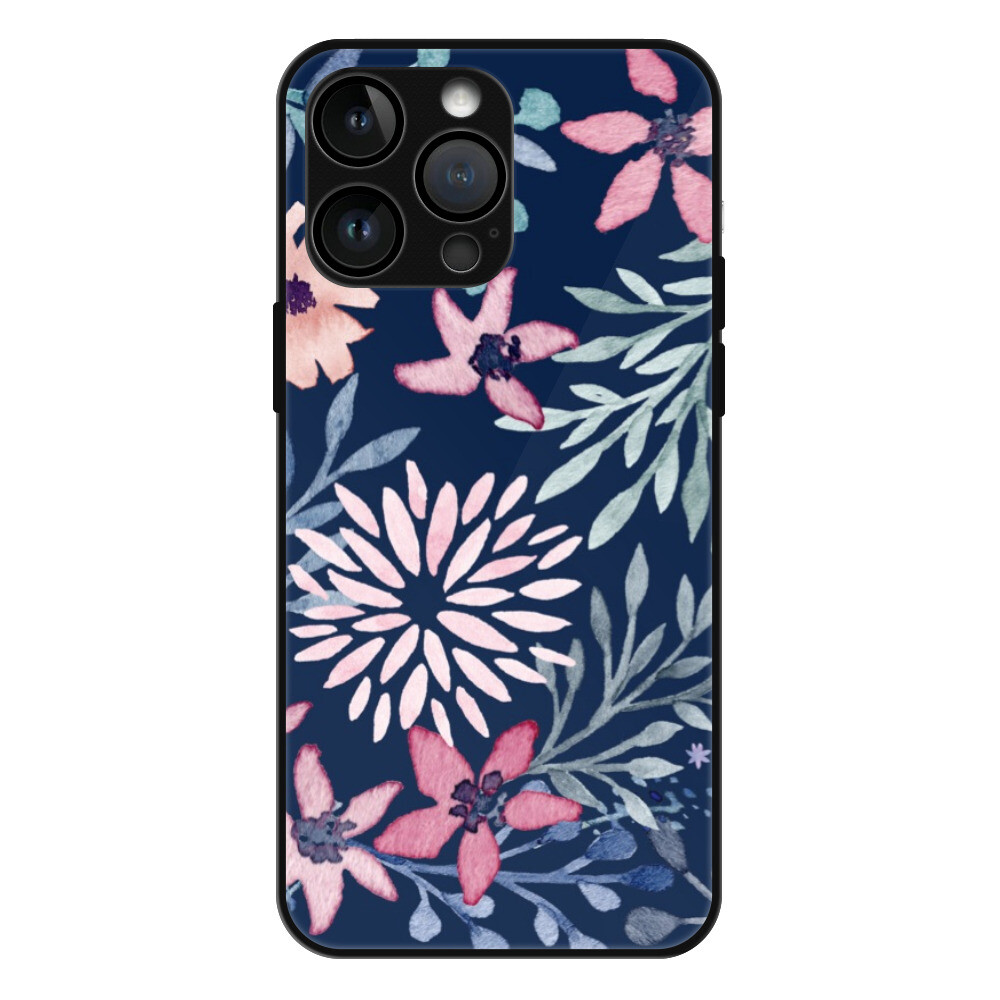 Lesklé puzdro MagSafe iSaprio - Leaves on Blue - iPhone 14 Pro Max