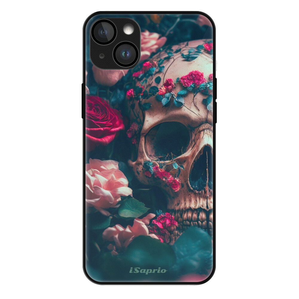Lesklé puzdro MagSafe iSaprio - Skull in Roses - iPhone 14 Plus
