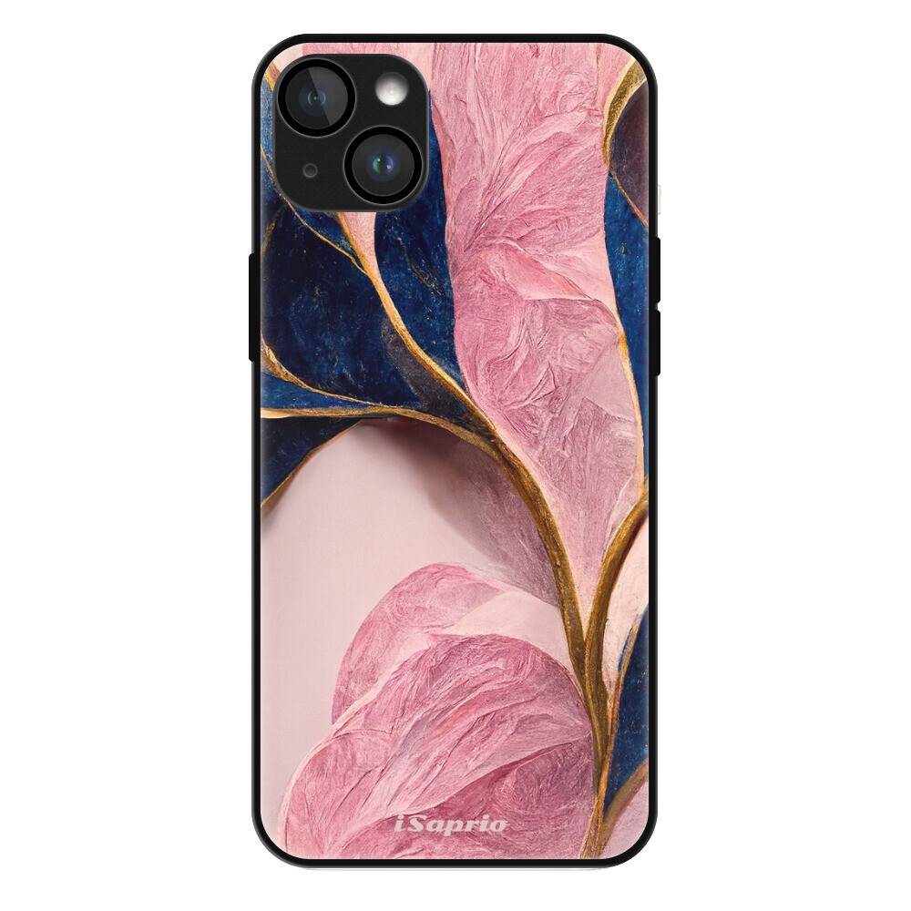 Lesklé puzdro MagSafe iSaprio - Pink Blue Leaves - iPhone 14 Plus