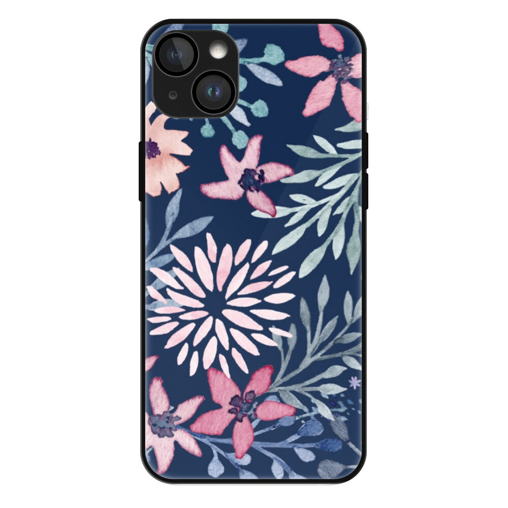 Lesklé puzdro MagSafe iSaprio - Leaves on Blue - iPhone 14 Plus