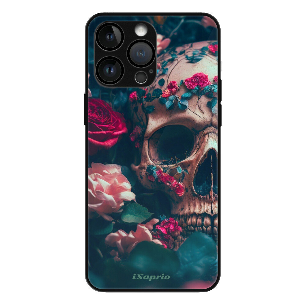 Lesklé puzdro MagSafe iSaprio - Skull in Roses - iPhone 15 Pro Max