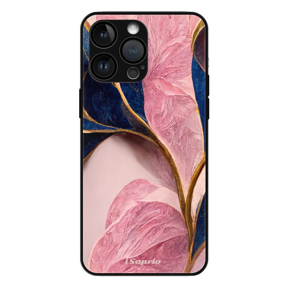 Lesklé puzdro MagSafe iSaprio - Pink Blue Leaves - iPhone 15 Pro Max
