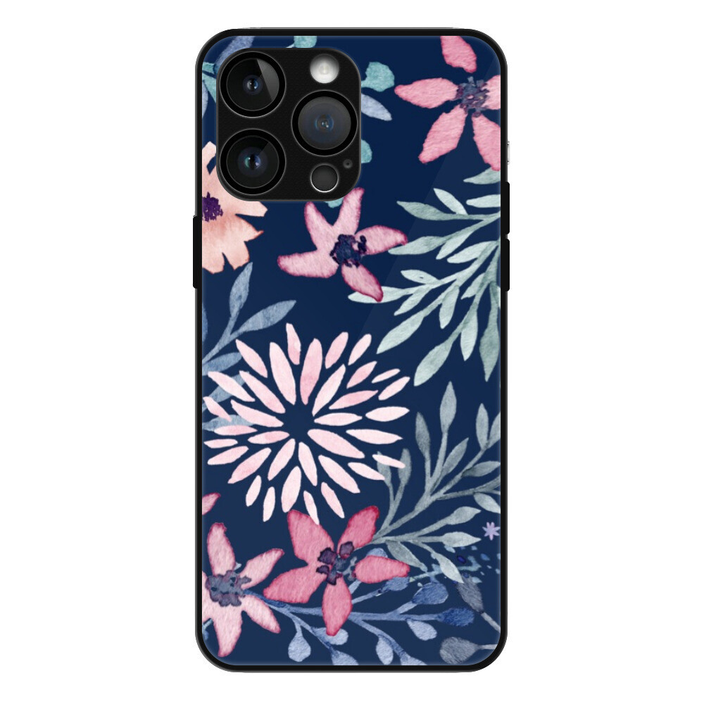 Lesklé puzdro MagSafe iSaprio - Leaves on Blue - iPhone 15 Pro Max