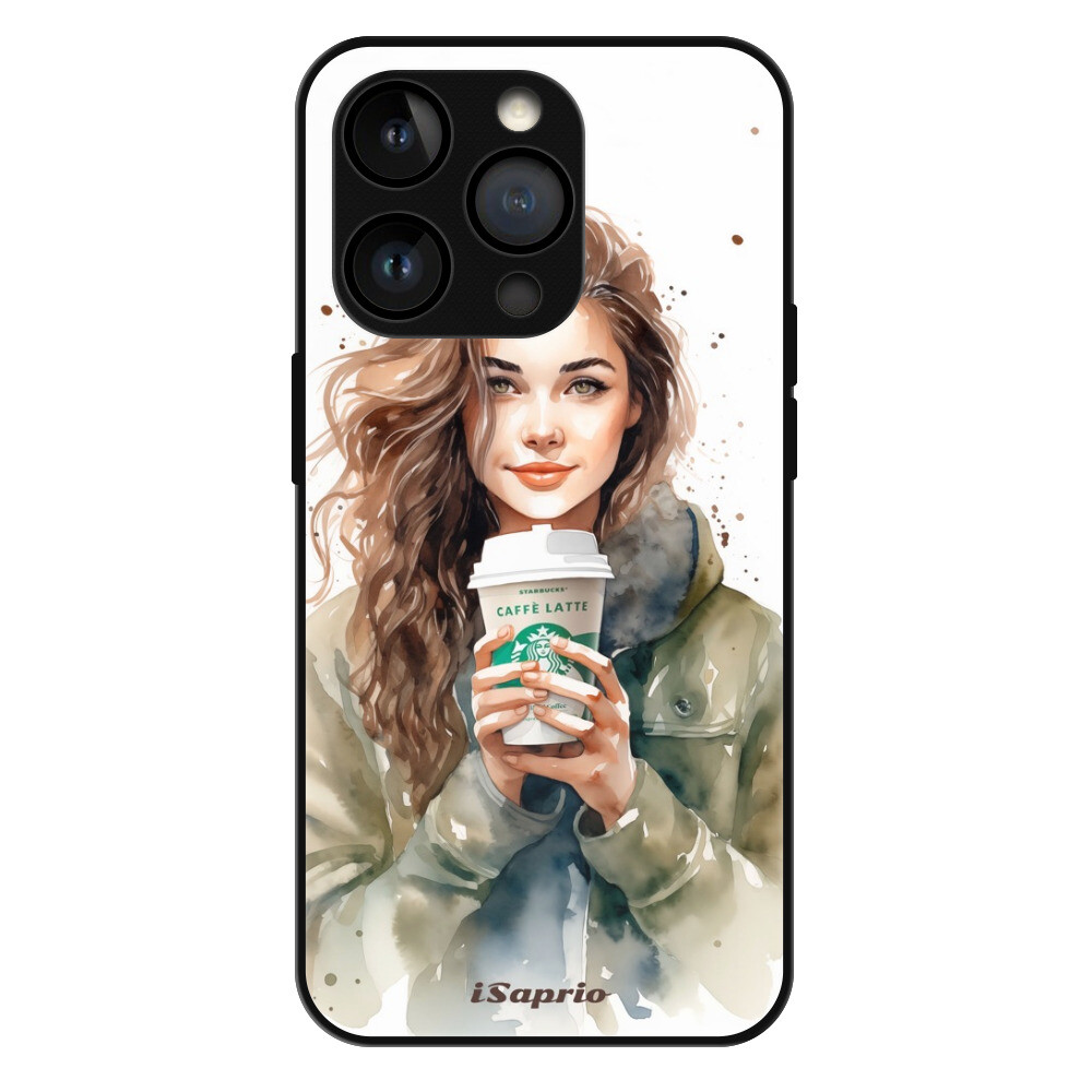 Lesklé puzdro MagSafe iSaprio - Girl With Latte - iPhone 13 Pro