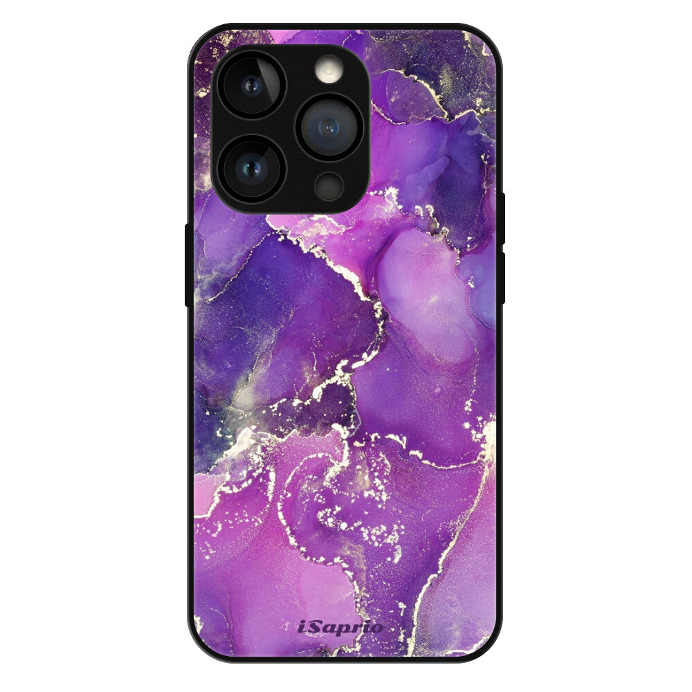 Lesklé puzdro MagSafe iSaprio - Purple Marble 10 - iPhone 14 Pro