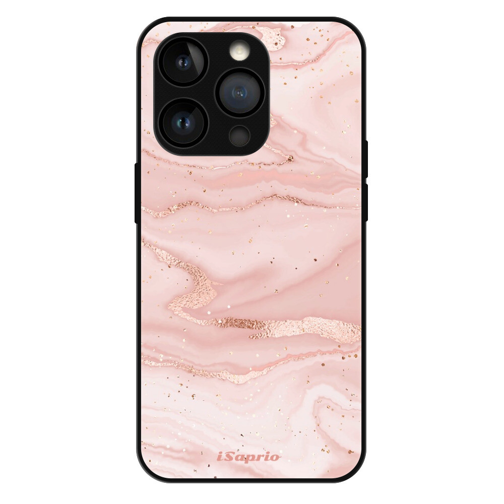 Lesklé puzdro MagSafe iSaprio - RoseGold Marble 10 - iPhone 14 Pro