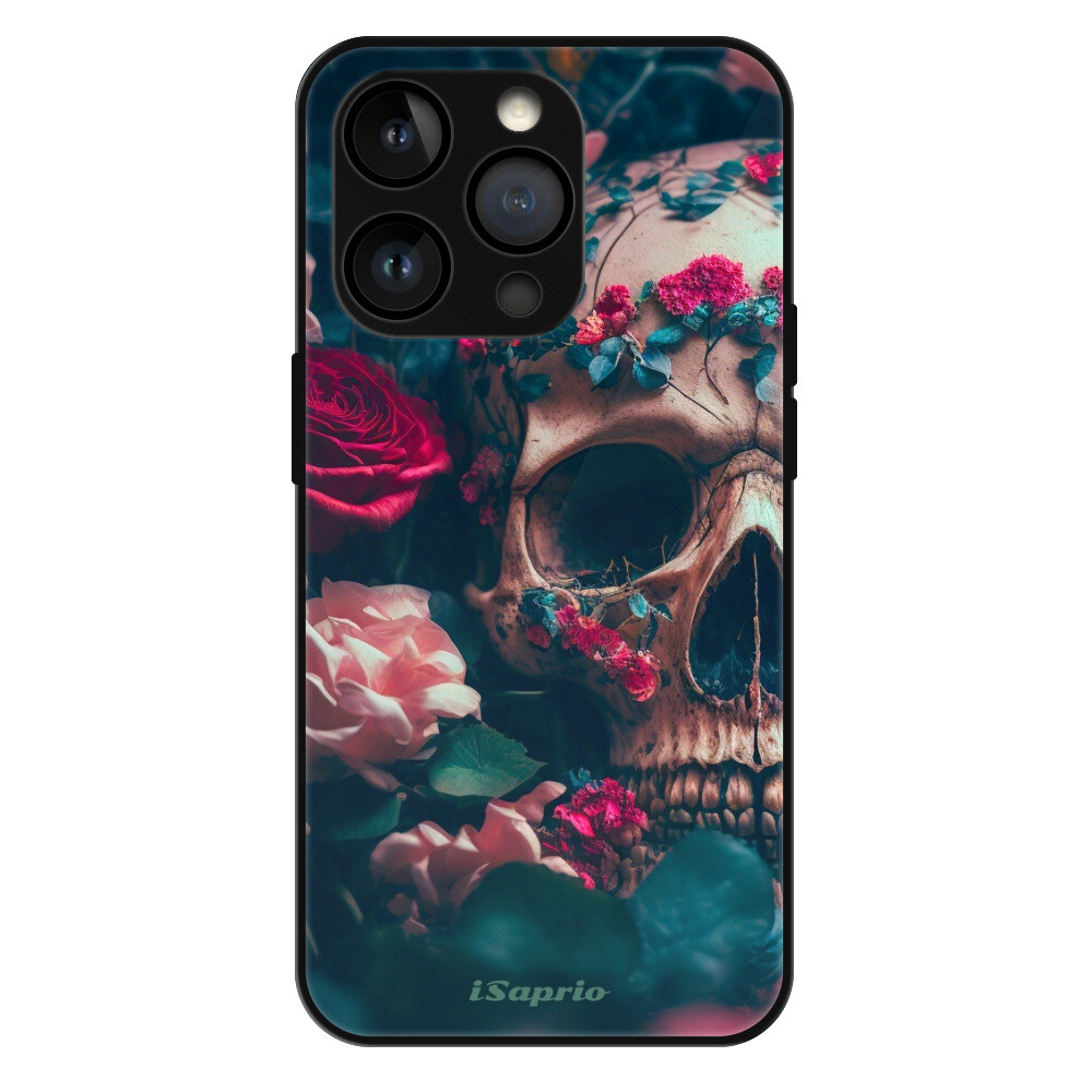 Lesklé puzdro MagSafe iSaprio - Skull in Roses - iPhone 14 Pro