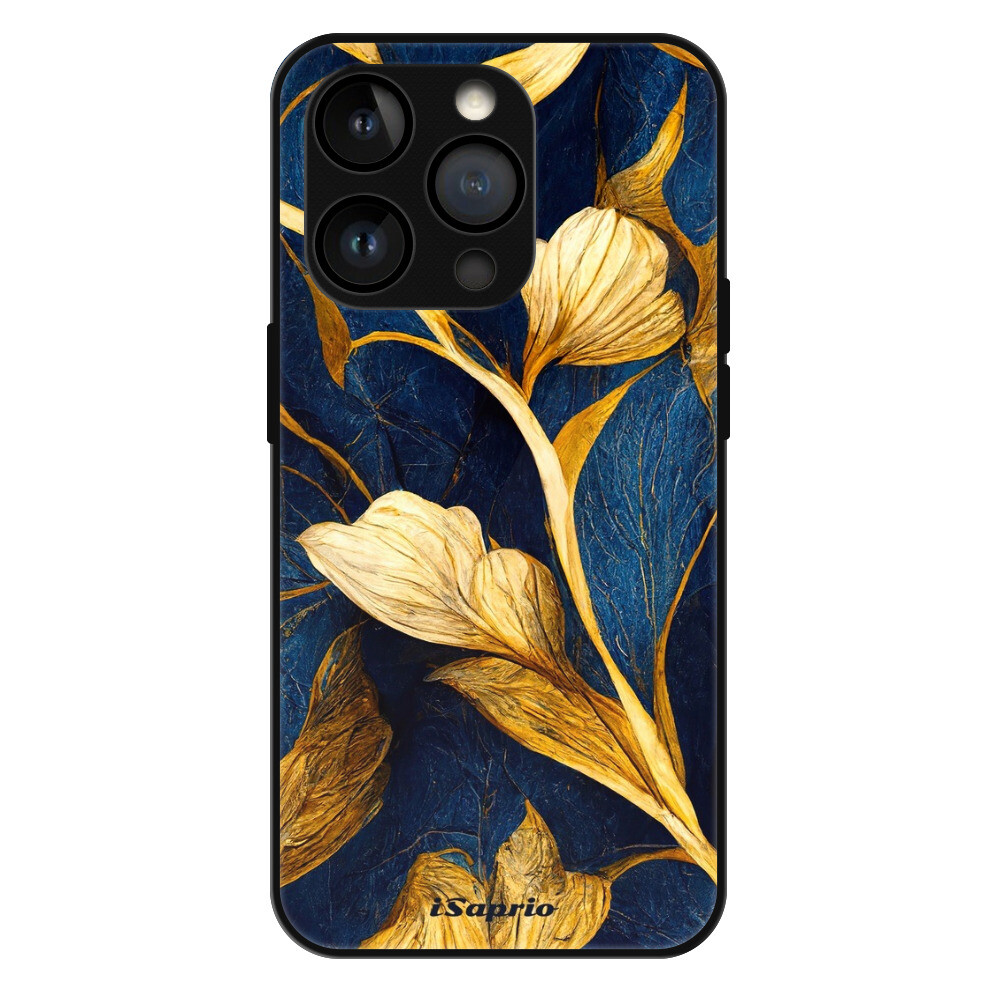 Lesklé puzdro MagSafe iSaprio - Gold Leaves - iPhone 14 Pro